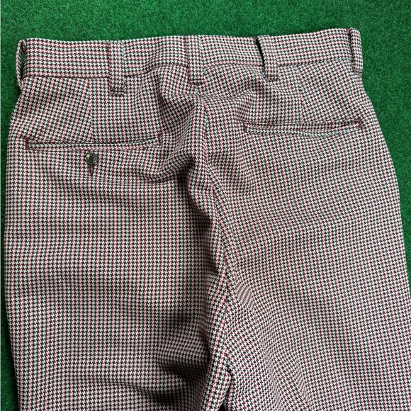Vintage 70s Flare Bell Bottom Checkered Striped Mens 30x32 Talon Disco Pants - Picture 5 of 11